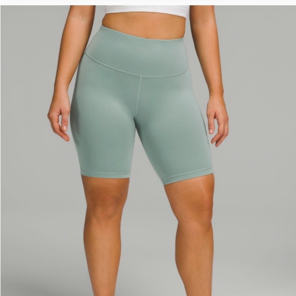 lululemon athletica Sage Green High-Rise Athletic Bike Shorts